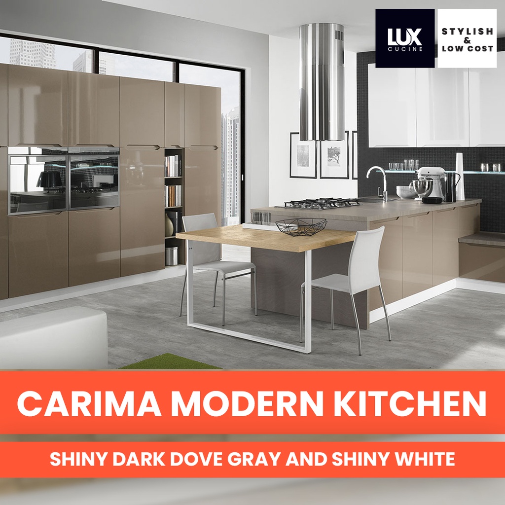 CRC CARIMA Modern Kitchen Gray and White Finish